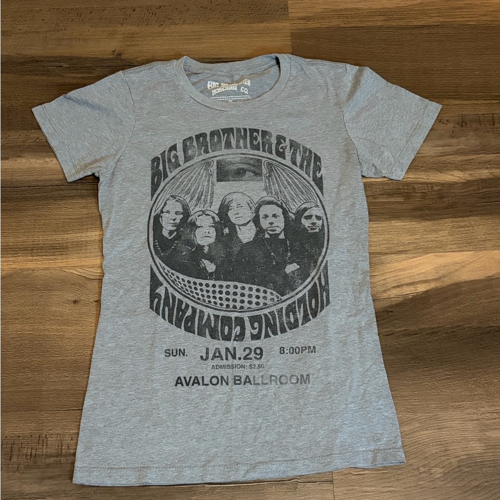 Womens Big Brother & The Holding Company Gray Graphic Tee Size Medium